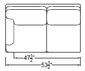 LEFT ARM LOVESEAT