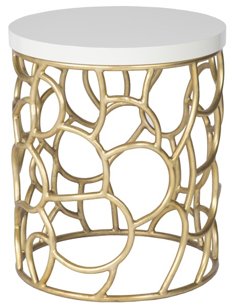 Squire End Table K120e Our Products Vanguard Furniture Finish Glacier Wood Antique Gold Metal